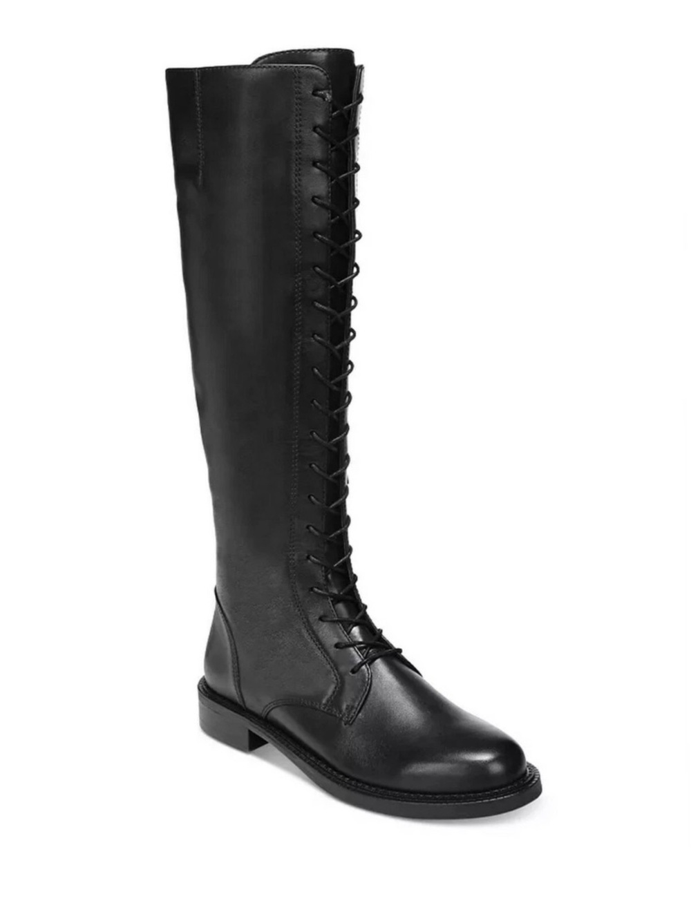New Sam Edelman Nance Tall Black Lace-Up Women's Boots Size 8